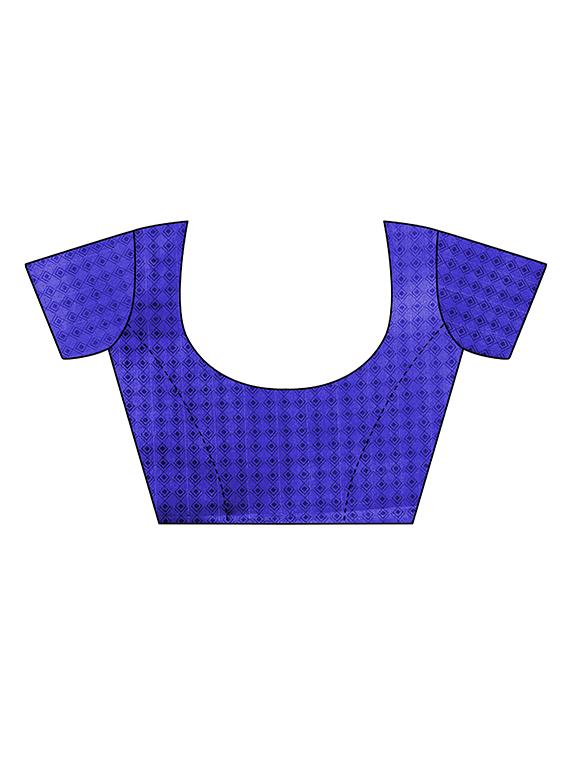 Checkered Bhagalpuri Saree with blouse - 15416453 - Zoom Image - 3