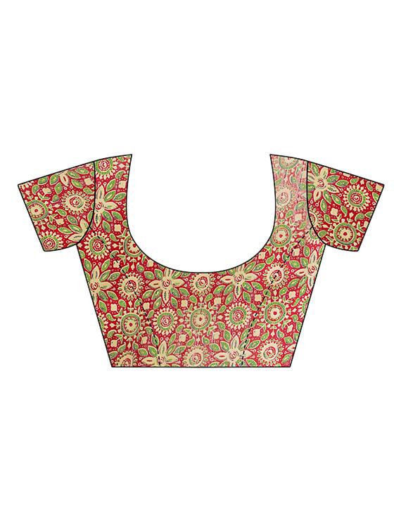Contrast bordered bhagalpuri saree with blouse - 15416465 - Zoom Image - 3