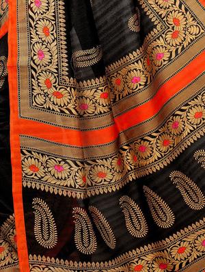 Paisley bhagalpuri saree with blouse - 15416481 - Standard Image - 3