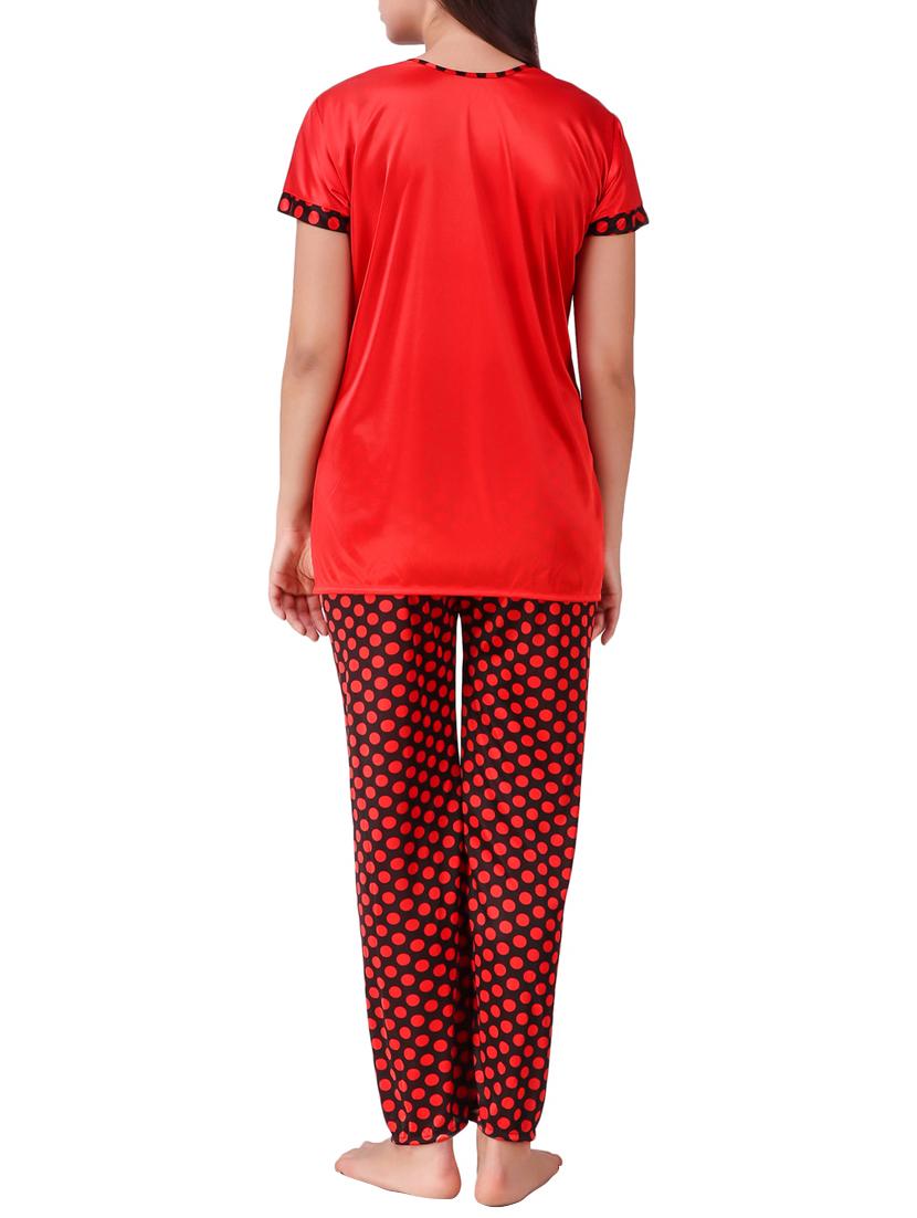 polka dotted nightwear pajama set - 15416595 - Zoom Image - 3