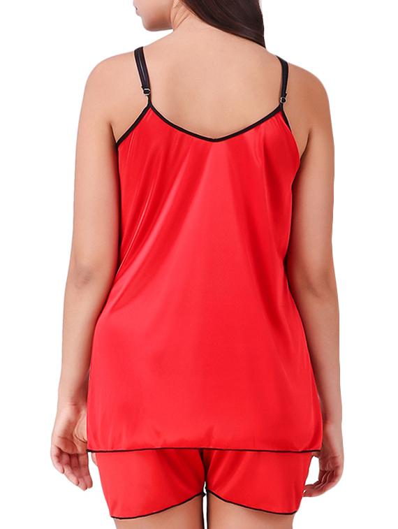 solid nightwear shorts set - 15416608 - Zoom Image - 3