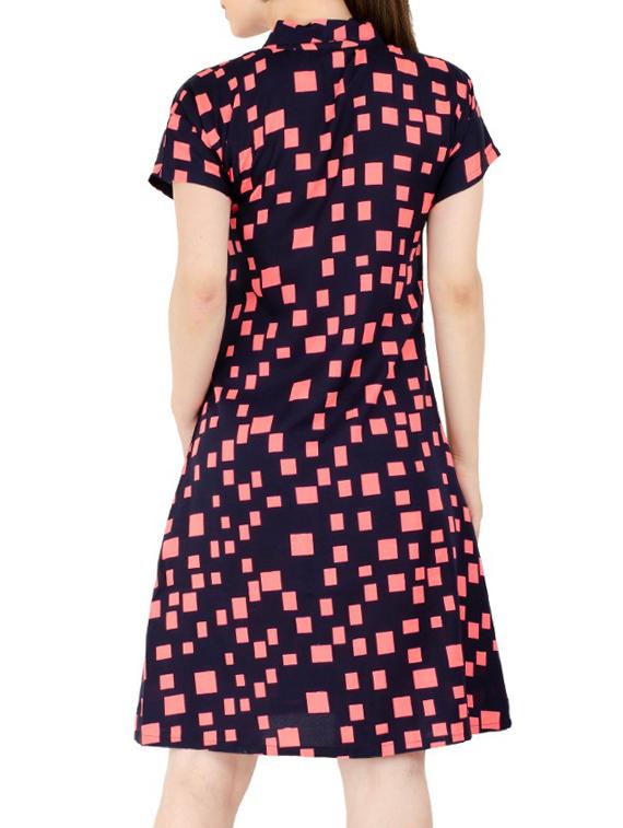 Geometric print button down shirt dress - 15416624 - Zoom Image - 3