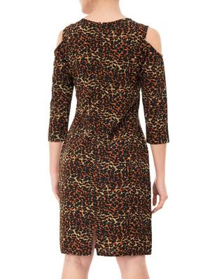 animal print cold shoulder dress - 15416628 - Standard Image - 3