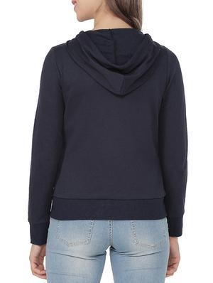 solid hooded zip up sweatshirt - 15416637 - Standard Image - 3
