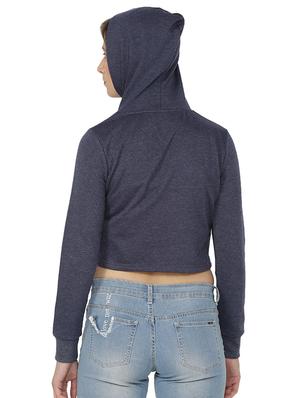 solid hooded cropped sweatshirt - 15416639 - Standard Image - 3