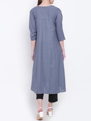 A-line pocket kurta with tassels - 15416702 - Standard Image - 3