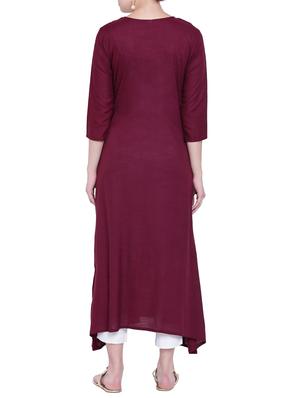 Asymmetric embroidered kurta - 15416710 - Standard Image - 3