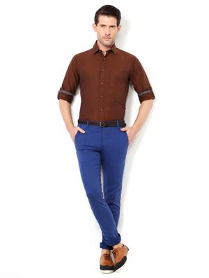 brown cotton casual shirt - 15417062 - Standard Image - 3