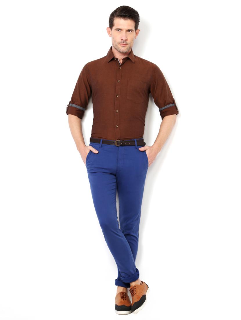 brown cotton casual shirt - 15417062 - Zoom Image - 3