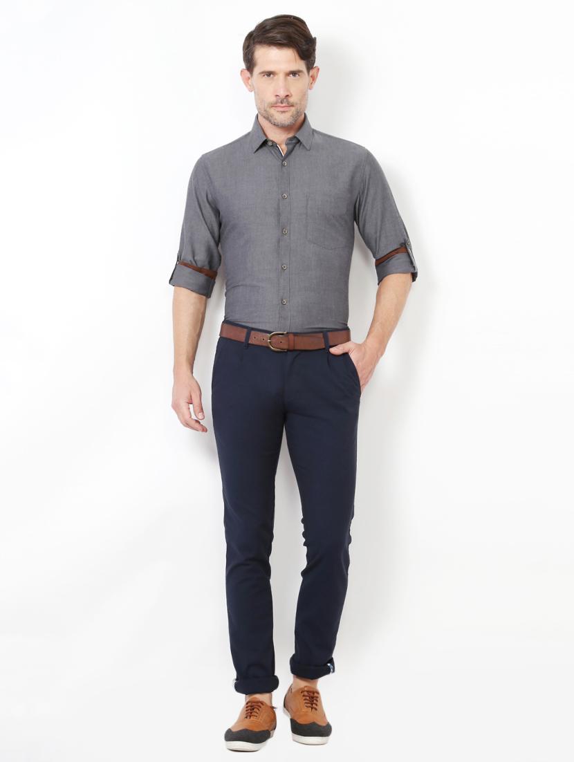 grey cotton casual shirt - 15417063 - Zoom Image - 3