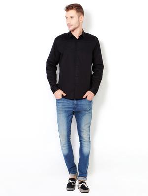 black cotton casual shirt - 15417075 - Standard Image - 3