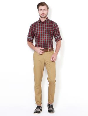 red cotton casual shirt - 15417082 - Standard Image - 3
