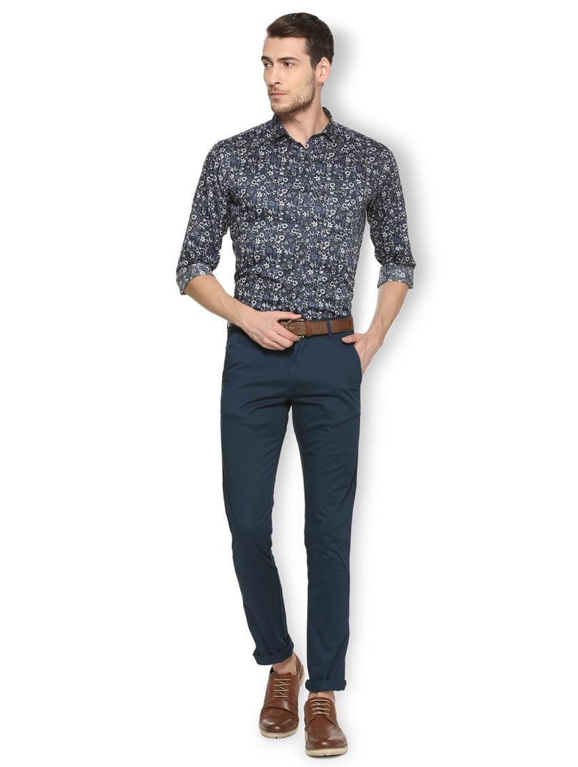 navy blue cotton casual shirt - 15417091 - Zoom Image - 3