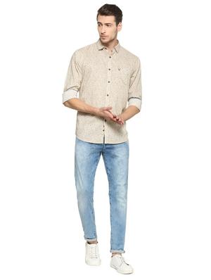 beige cotton casual shirt - 15417095 - Standard Image - 3