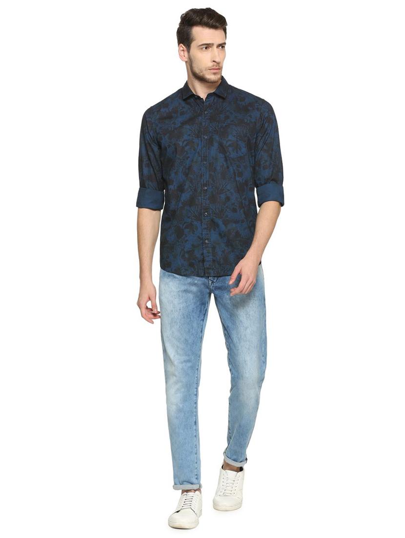 blue cotton casual shirt - 15417096 - Zoom Image - 3