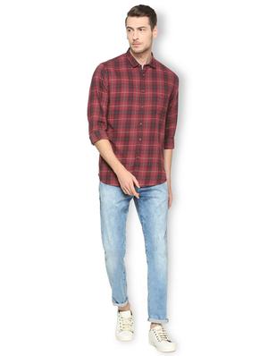red cotton casual shirt - 15417100 - Standard Image - 3