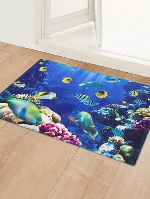 1 Pc Velvet finish Anti skid Doormat - 15417171 - Standard Image - 3