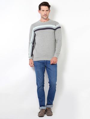 grey cotton striped t-shirt - 15417189 - Standard Image - 3