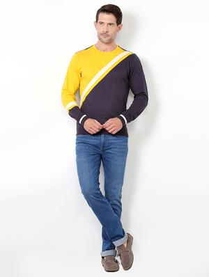 navy blue cotton cut & sew tshirt - 15417190 - Standard Image - 3