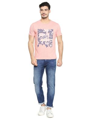 pink cotton chest print t-shirt - 15417220 - Standard Image - 3
