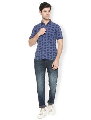blue cotton all over print t-shirt - 15417224 - Standard Image - 3