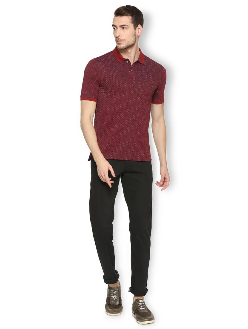 maroon cotton blend pocket t-shirt - 15417233 - Zoom Image - 3