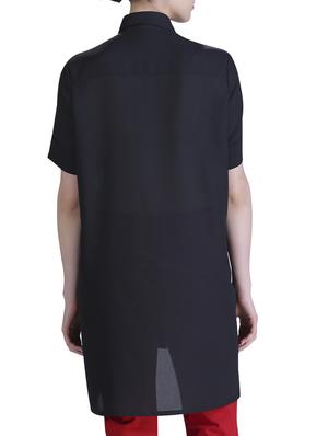 black polyester shirt tunic - 15417276 - Standard Image - 3