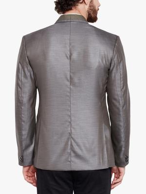 brown cotton blend casual blazer - 15417702 - Standard Image - 3