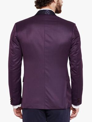 purple cotton blend casual blazer - 15417712 - Standard Image - 3