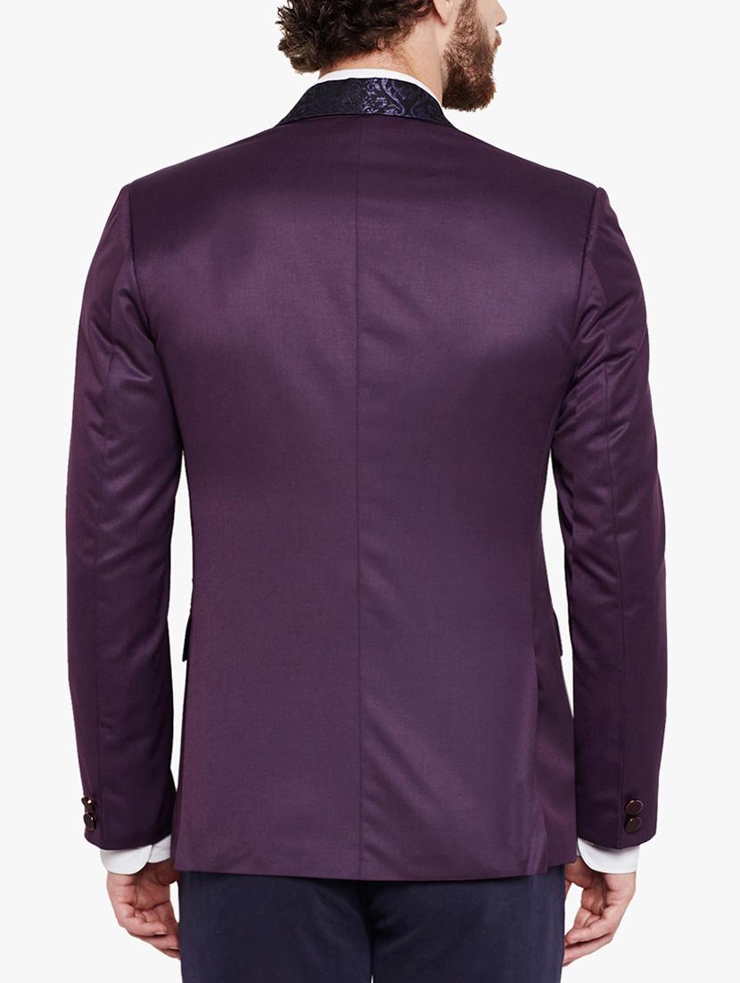 purple cotton blend casual blazer - 15417712 - Zoom Image - 3