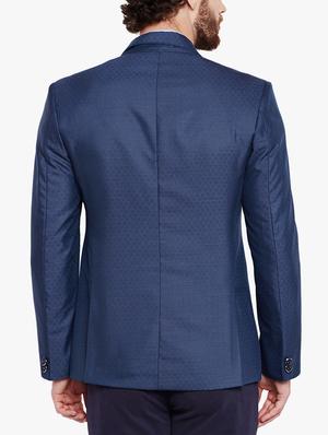 blue cotton blend casual blazer - 15417718 - Standard Image - 3