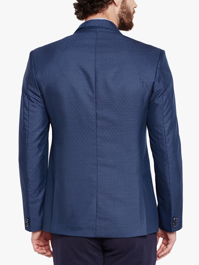 blue cotton blend casual blazer - 15417718 - Zoom Image - 3