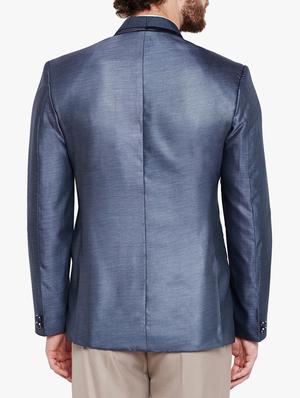 blue cotton blend casual blazer - 15417723 - Standard Image - 3