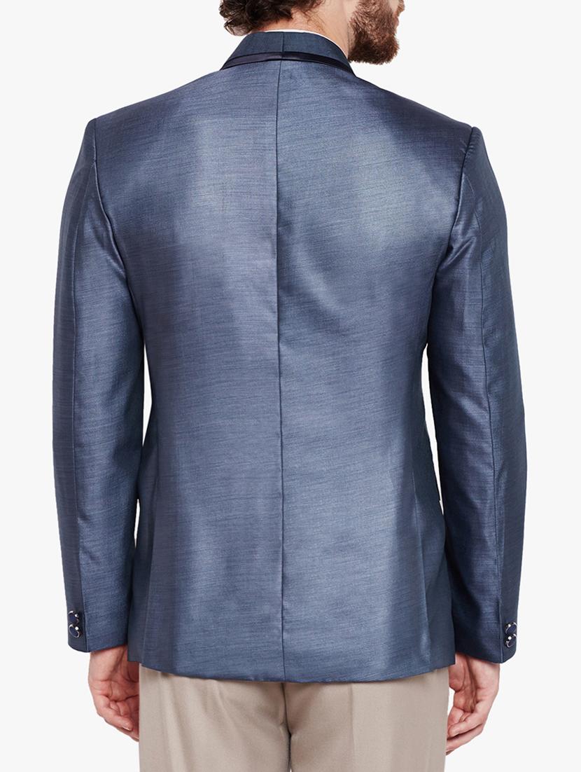 blue cotton blend casual blazer - 15417723 - Zoom Image - 3