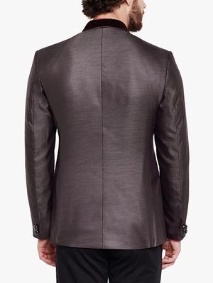 brown cotton blend casual blazer - 15417729 - Standard Image - 3