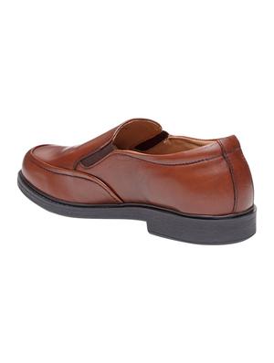 tan Leather formal slip ons - 15418202 - Standard Image - 3