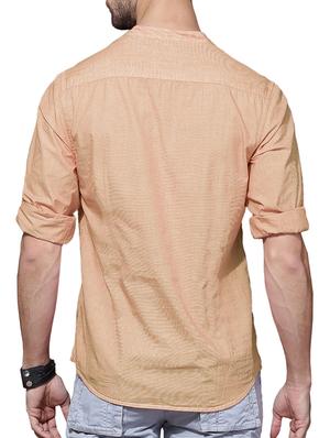 orange cotton short kurta - 15418268 - Standard Image - 3