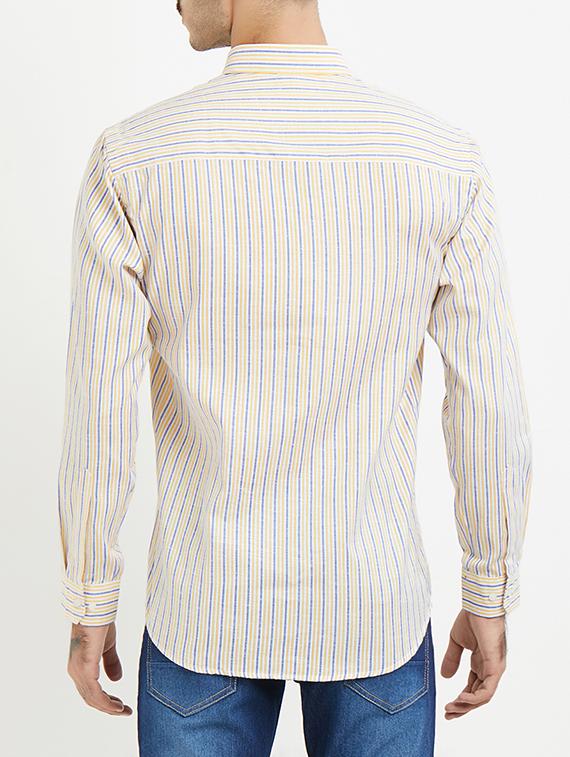yellow cotton blend casual shirt - 15418300 - Zoom Image - 3