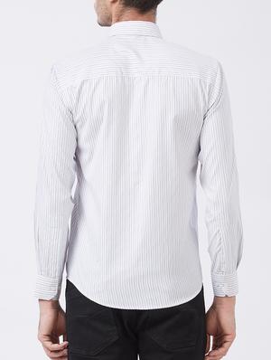 white cotton blend casual shirt - 15418311 - Standard Image - 3