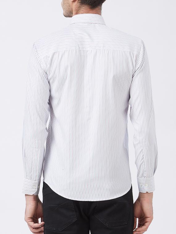 white cotton blend casual shirt - 15418311 - Zoom Image - 3