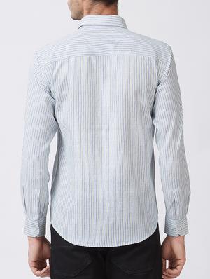 white cotton blend casual shirt - 15418324 - Standard Image - 3