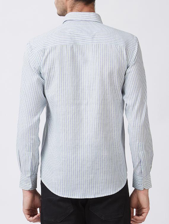 white cotton blend casual shirt - 15418324 - Zoom Image - 3