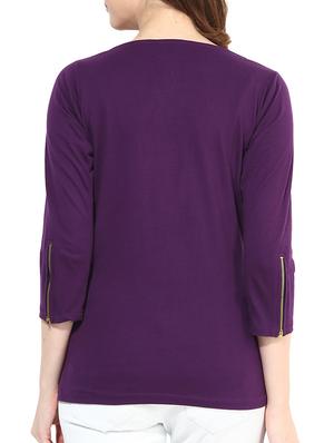 zipper detail knitted tee - 15419084 - Standard Image - 3