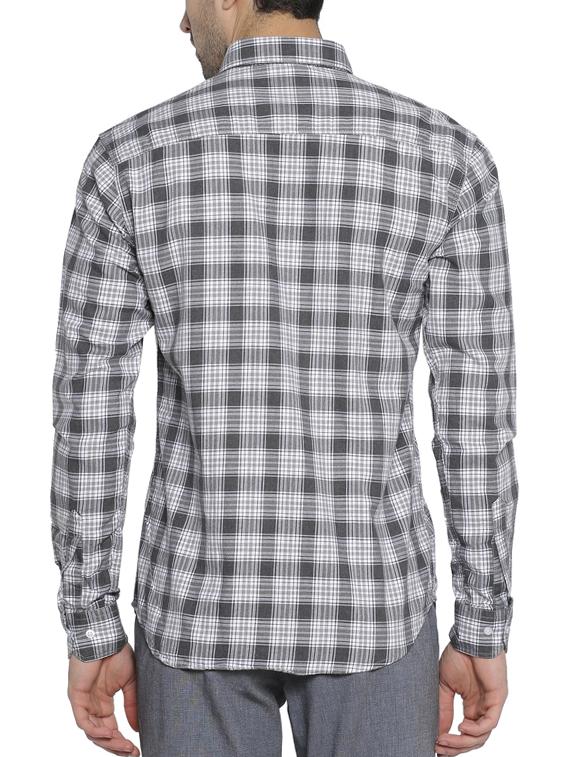 grey cotton casual shirt - 15419465 - Zoom Image - 3