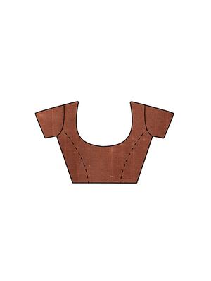 Contrast bordered bandhani saree with blouse - 15419482 - Standard Image - 3