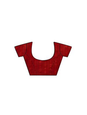 Contrast bordered bandhani saree with blouse - 15419487 - Standard Image - 3