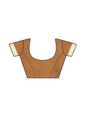 Contrast bordered handloom saree with blouse - 15419488 - Standard Image - 3