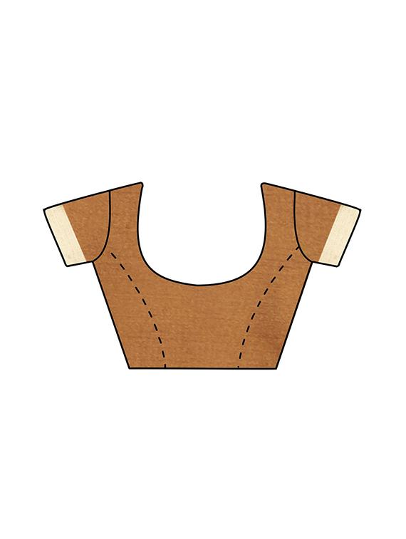 Contrast bordered handloom saree with blouse - 15419488 - Zoom Image - 3