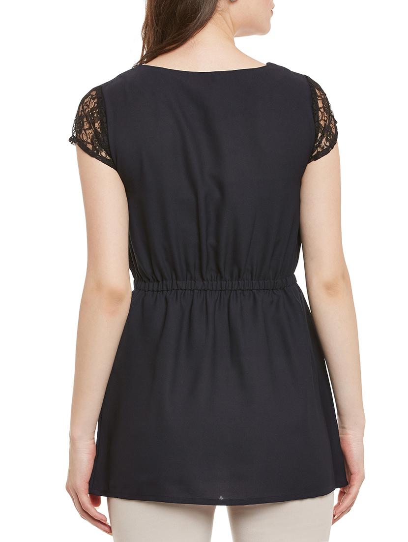 lace sleeved blouson tunic - 15419505 - Zoom Image - 3