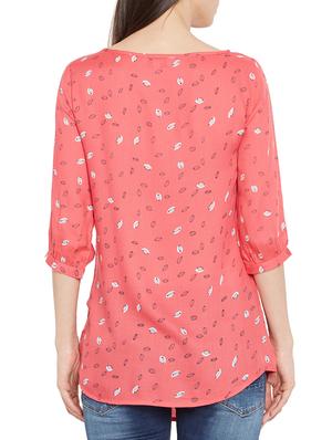 Printed rounded hem tunic - 15419508 - Standard Image - 3